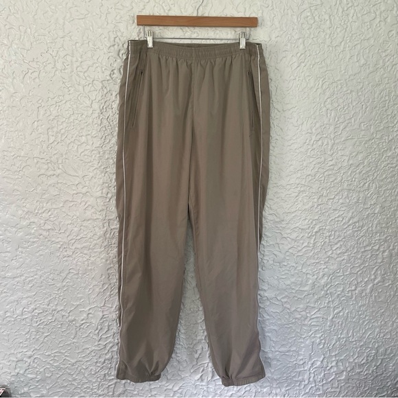 Nike Men’s Vintage Track Pants XL Tan Beige with Side Stripes - Picture 2 of 9